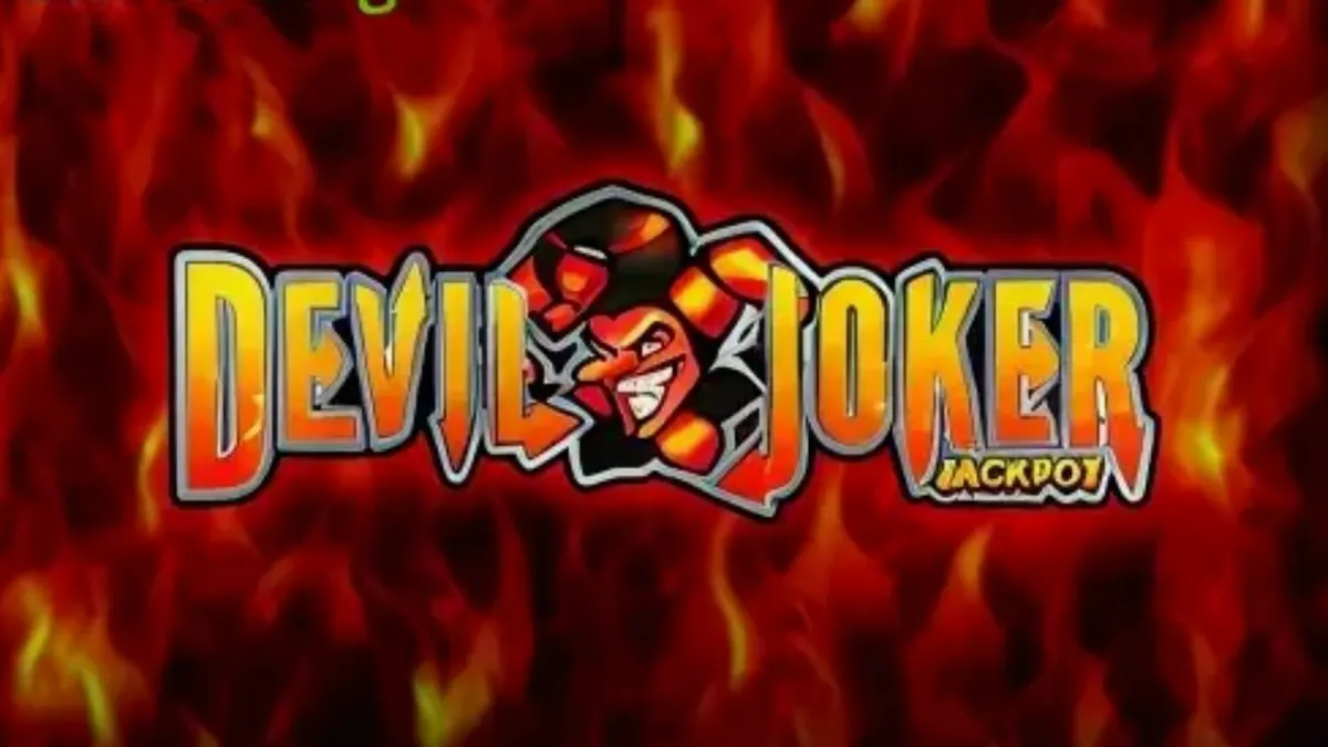 Interface do jogo Devil Joker Jackpot com símbolos de frutas e o personagem curinga em destaque.